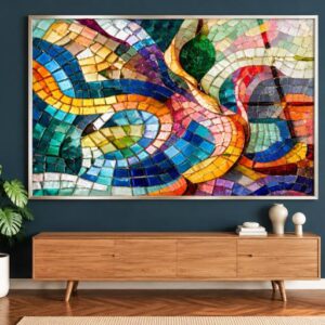 Mosaic Colorful Stained Glass Wall Art