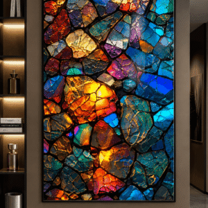 Iridescent Mosaic Glass Wall Art